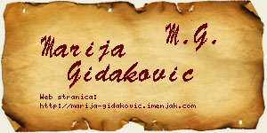 Marija Gidaković vizit kartica